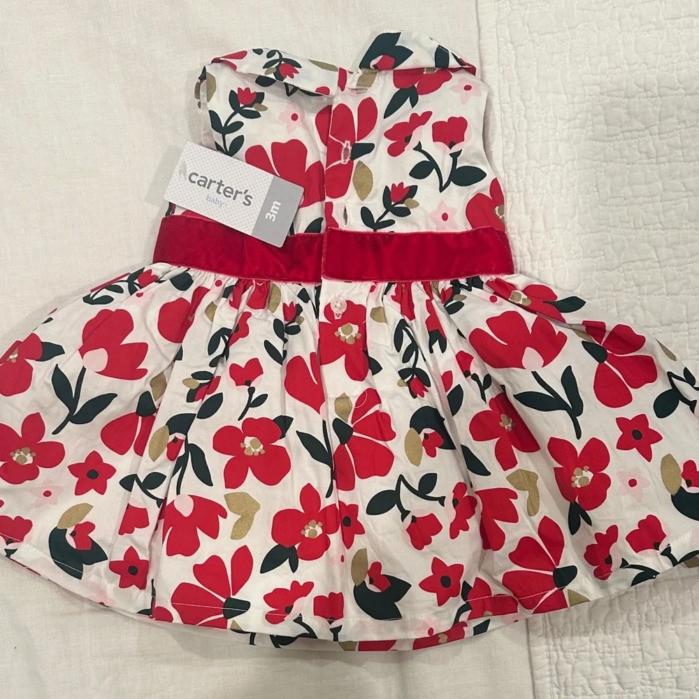 Carter's Red and White Floral Baby Dress